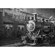 Cakapuzzle İstasyon ve Buharlı Tren Siyah Beyaz 120 Parça Ahşap Puzzle