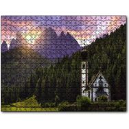 Cakapuzzle Italya St Magdalena Kilisesi Orman ve Dağlar 255 Parça Puzzle