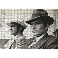 Cakapuzzle Jean Paul Belmondo ve Alain Delon Siyah Beyaz Mdf 1000 Parça Puzzle