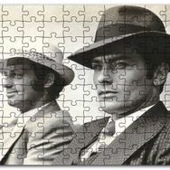 Cakapuzzle Jean Paul Belmondo ve Alain Delon Siyah Beyaz Mdf 120 Parça Puzzle