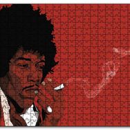 Cakapuzzle Jimi Hendrix Sigara İçiyor Kırmızı Zemin Çizim Mdf 120 Parça Puzzle