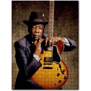 Cakapuzzle John Lee Hooper ve Gitarı Renkli Ahşap 1000 Parça Puzzle