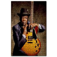 Cakapuzzle John Lee Hooper ve Gitarı Renkli Ahşap 255 Parça Puzzle