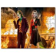 Cakapuzzle Joker ve Harley Quinn Alevler Arkaplan Mdf 120 Parça Puzzle