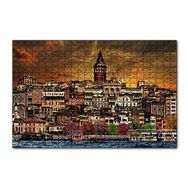 Cakapuzzle Kabataş ve Galata Kulesi Dijital Modifiyeli 120 Parça Ahşap Puzzle