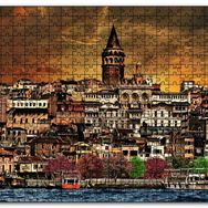 Cakapuzzle Kabataş ve Galata Kulesi Dijital Modifiyeli Mdf 1000 Parça Puzzle
