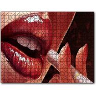 Cakapuzzle Kadın Dudaklar ve Sigara Yakın Plan Çizim Mdf 255 Parça Puzzle