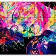 Cakapuzzle Kadın Yüzü ve Renk Patlaması Mdf 255 Parça Puzzle
