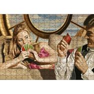 Cakapuzzle Kağıt Oynayan Çift 255 Parça Puzzle