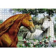 Cakapuzzle Kahve Beyz Renk Atlar Ahşap 500 Parça Puzzle