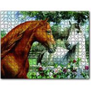 Cakapuzzle Kahve Beyz Renk Atlar Mdf 255 Parça Puzzle