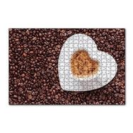 Cakapuzzle Kahve Çekirdekleri, Kalpli Fincanda Cappucino 255 Parça Puzzle