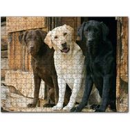 Cakapuzzle Kahve Krem ve Siyah Labradorlar Mdf 120 Parça Puzzle