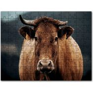 Cakapuzzle Kahverengi İnek Yakın Çekim Flu Arkaplan Mdf 1000 Parça Puzzle