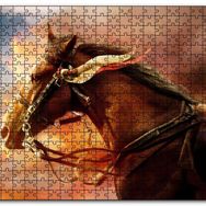 Cakapuzzle Kahverengi Kızılderili Atı ve Kızıl Bulutlar Mdf 120 Parça Puzzle