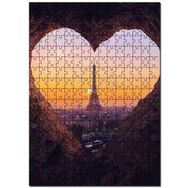 Cakapuzzle Kalp Şeklindeki Pencereden Eyfel Kulesi Mdf 120 Parça Puzzle