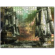 Cakapuzzle Kalyonlar Fırtınada Kara Bulutlar Ahşap 1000 Parça Puzzle