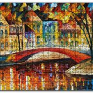 Cakapuzzle Kanalda Köprü ve Binalar Yağlıboya Mdf 255 Parça Puzzle
