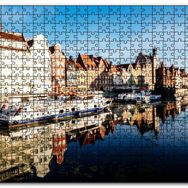 Cakapuzzle Kanalda Tekneler ve Güneşli Tarihi Binalar Mdf 255 Parça Puzzle