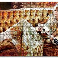 Cakapuzzle Kanepede Gitar Çalan Sarışın Kız Mdf 1000 Parça Puzzle