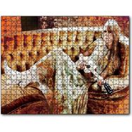 Cakapuzzle Kanepede Gitar Çalan Sarışın Kız Mdf 120 Parça Puzzle