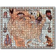 Cakapuzzle Kansas Bölgeside Yaşayan Kızılderili Haritası Mdf 1000 Parça Puzzle