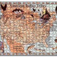 Cakapuzzle Kansas Bölgeside Yaşayan Kızılderili Haritası Mdf 120 Parça Puzzle