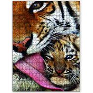 Cakapuzzle Kaplan ve Yavrusu 120 Parça Mdf Puzzle
