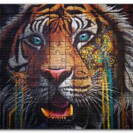 Cakapuzzle Kaplan Yakın Plan Graffiti Duvar Boyama Mdf 120 Parça Puzzle