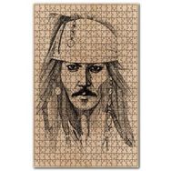 Cakapuzzle Kaptan Jack Sparrow Karakalem Portre 120 Parça Puzzle