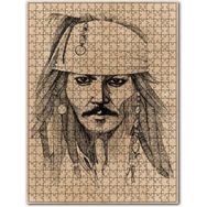 Cakapuzzle Kaptan Jack Sparrow Karakalem Portre Ahşap 500 Parça Puzzle