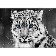 Cakapuzzle Kar Leoparı ve Mavi Gözleri 120 Parça Ahşap Puzzle