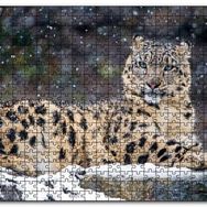 Cakapuzzle Kar Yağışı ve Leopar Görseli Mdf 120 Parça Puzzle
