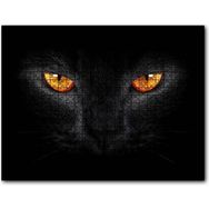 Cakapuzzle Kara Kedi ve Sarı Gözleri Mdf 120 Parça Puzzle