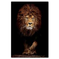 Cakapuzzle Karanlık Arkaplan Görkemli Erkek Aslan Ahşap 1000 Parça Puzzle