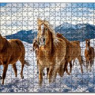 Cakapuzzle Karda Koşan Atlar Görseli Mdf 1000 Parça Puzzle
