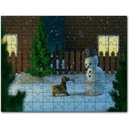 Cakapuzzle Kardan Adam ve Oyun İsteyen Köpek Mdf 120 Parça Puzzle