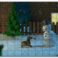 Cakapuzzle Kardan Adam ve Oyun İsteyen Köpek Mdf 255 Parça Puzzle