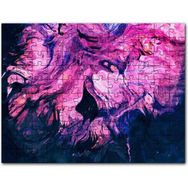Cakapuzzle Karışan Pembe Lacivert Dalgalı Desenler Mdf 255 Parça Puzzle