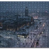 Cakapuzzle Karla Kaplı Caddeler ve Tren İstasyonu Mdf 1000 Parça Puzzle