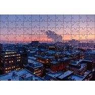 Cakapuzzle Karla Kaplı Şehir ve Gri Gökyüzü 120 Parça Ahşap Puzzle