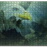 Cakapuzzle Karlı Dağlar Sarı Gagalı Kartal Mdf 120 Parça Puzzle