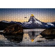 Cakapuzzle Karlı Dağlar ve Altın Rengi Zirve 120 Parça Ahşap Puzzle