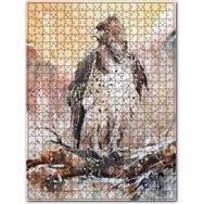 Cakapuzzle Karlı Dalda Sert Bakışlı Şahin Ahşap 1000 Parça Puzzle
