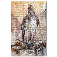 Cakapuzzle Karlı Dalda Sert Bakışlı Şahin Ahşap 500 Parça Puzzle