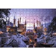 Cakapuzzle Karlı Nehir Köprü ve Tarihi Kale 120 Parça Ahşap Puzzle