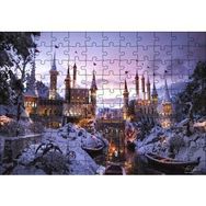 Cakapuzzle Karlı Nehir Köprü ve Tarihi Kale 120 Parça Puzzle