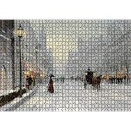 Cakapuzzle Karlı Şehir Kahverengi At Görseli 120 Parça Ahşap Puzzle