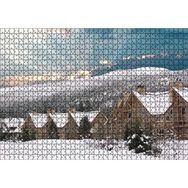 Cakapuzzle Karlı Tepeler ve Bulutların Ardındaki Güneş 120 Parça Ahşap Puzzle