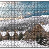 Cakapuzzle Karlı Tepeler ve Bulutların Ardındaki Güneş Mdf 1000 Parça Puzzle
